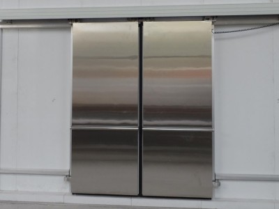 双开电动平移门（不锈钢）图1